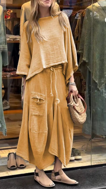 Autumn Lace-Up Skirt Set for Effortless Elegance